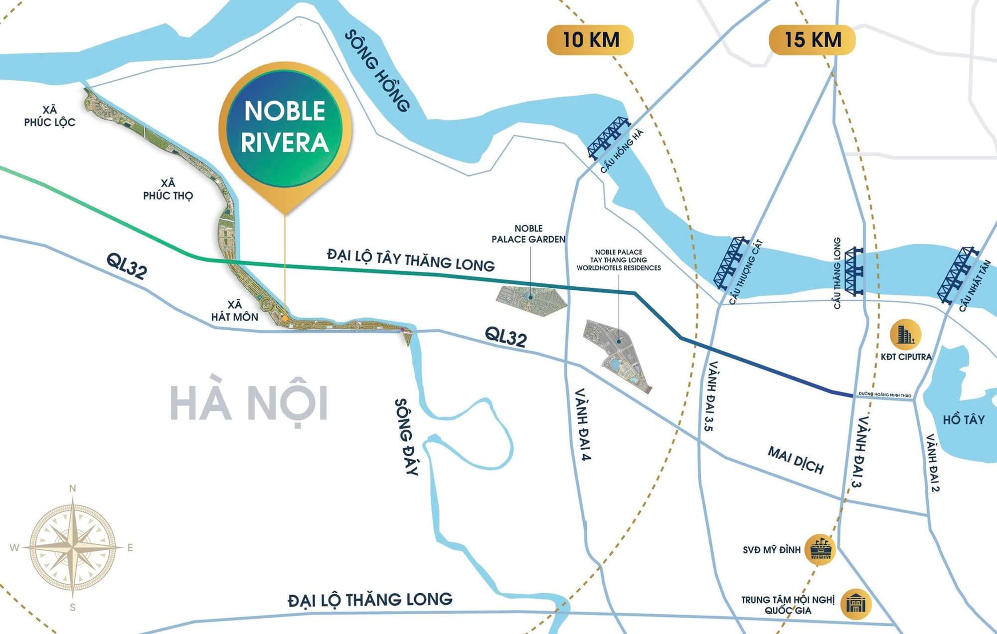 vị trí dự án noble rivera phúc thọ hà nội